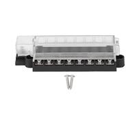 1 in 8 Out Blade Box, 8 Way ATC ATO Block Holder with Transparent Cover, 32VDC 100A Compact Automotive and Marine Box for Circuit Protection