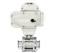 1" inch 304 stainless steel Clamp 50.5mm 1.6mpa 304 motorized electric three-piece tri clamped Ball Valve(12VDC)