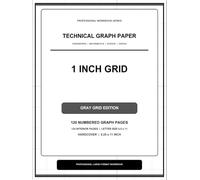 1 Inch Grid Technical Graph Paper Notebook - Gray Grid Edition: 8.25 x 11 Large-Format Engineering, Mathematics, Science and Design Hardcover Workbook | 124 Pages