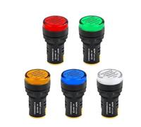 1 indicador de alimentación LED de 220 V, caja de distribución AD16-22DS, luz de señal universal de 24 V, rojo, verde, amarillo, azul, 22 mm, DC24 V, 12 V, AC220 V (amarillo, AD16-22DS - 5 unidades