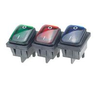 1 interruptor basculante de encendido y apagado de 12 V/220 V de alta resistencia, 4 pines DPST IP67, sellado, impermeable, for automóvil, barco, con LED, 12 V, 220 V, 22 x 27(Red,12V)