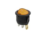 1 interruptor basculante, encendido/apagado LED redondo iluminado 5-12 V 220 V/6 A 250 V 10 A 125 V 2/3/4 pines 20 mm/84(Yellow-Round,16A-20A)