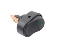 1 interruptor basculante iluminado con LED for modificación de coche, 12 V, 30 A, rojo, verde, amarillo y azul.(Green)