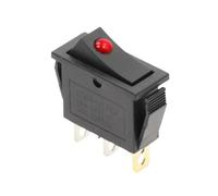 1 interruptor basculante, KCD3 220 V ON/Off SPST unipolar tiro 2 posiciones 3 pines 20 A 125 VAC con luz/62(Dot-2D3P-Red-LED)