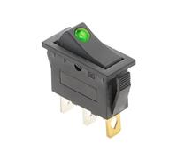 1 interruptor basculante, KCD3 220 V ON/Off SPST unipolar tiro 2 posiciones 3 pines 20 A 125 VAC con luz/62(Dot-2D3P-Green-LED)