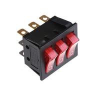 1 interruptor basculante KCD3 de 9 pines for barco o coche, interruptor de luz triple KCD3, botón de encendido y apagado, rojo, 16 A/30 A, 250 V CA