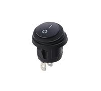 1 interruptor basculante LED redondo SPST resistente al agua (12 V/220 V, encendido/apagado)(Black,LED AC 220V-250V)