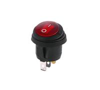 1 interruptor basculante LED redondo SPST resistente al agua (12 V/220 V, encendido/apagado)(Red,LED AC 220V-250V)