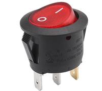 1 Interruptor Basculante Redondo 6A 250VAC 10A 125VAC 2Posiciones 3Pines Interruptores Conmutador Palanca ON/OFF Rojo para Coche Moto Electrodomésticos