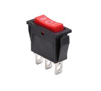 1 interruptor basculante unipolar de una sola vía 3D3P-RED KCD3 de 220 V, encendido/apagado, SPST, 20 A, 125 V CA
