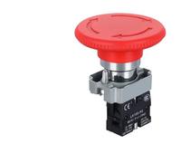 1 interruptor de botón de encendido de parada de emergencia 220V - 10A interruptor de bloqueo de llave for panel eléctrico, 22MM(XB2-BS642)