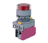 1 interruptor de botón FXBY6 de 22 mm con cierre momentáneo iluminado interruptor de plástico de cabeza plana 12 V 24 V 110 V 220 V 10 A