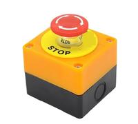 1 interruptor de botón pulsador con carcasa de plástico rojo, tipo hongo DPST, interruptor de perilla de parada de emergencia, CA 660 V, 10 A, NO+NC, LAY37-11ZS.(LAY37 Add to box)