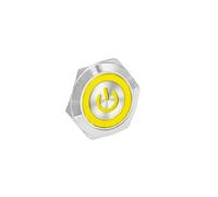 1 interruptor de luz LED ultracorto de 16/19/22 mm, 12 V/24 V, con reinicio automático, botón pulsador metálico impermeable con cable.(Y Power label,19MM)