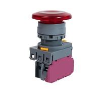1 interruptor de plástico FXBY6 con cabeza de hongo de 22 mm con botón pulsador iluminado momentáneo de autobloqueo 1NO1NC 10A 12V 24V 220V