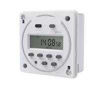 1 interruptor de relé temporizador LCD digital, 12 V, 16 A, programable, impermeable, con 16 conectores de encendido/apagado y cable.