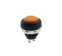 1 interruptor mini de 2 pines, 12 mm, 1 A, resistente al agua, PBS33B, 12 V, botón pulsador momentáneo, reinicio, sin bloqueo, PBS-33B(Orange 1pcs)