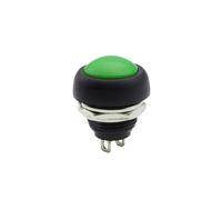 1 interruptor mini de 2 pines, 12 mm, 1 A, resistente al agua, PBS33B, 12 V, botón pulsador momentáneo, reinicio, sin bloqueo, PBS-33B(Green 1pcs)