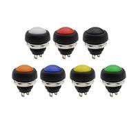 1 interruptor mini de 2 pines, 12 mm, 1 A, resistente al agua, PBS33B, 12 V, botón pulsador momentáneo, reinicio, sin bloqueo, PBS-33B(1 mixed color each)