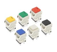 1 interruptor pulsador cuadrado momentáneo de plástico con luz LED, 17,2 x 17,2 mm, 3 A/250 V, 6 A/125 V, 2 NO/2 NC.(8Pin light,DVPEN01-SL_3PCS_SELF LOCK)