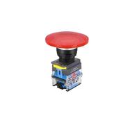 1 interruptor pulsador de reinicio con autobloqueo tipo hongo LA38 de 22 mm, rojo y verde, 1 NO, 1 NC o 2 NO.(Red,MOMENTARY_2NO)