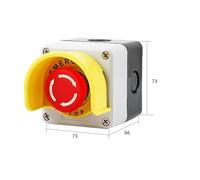 1 interruptor pulsador de señal roja con carcasa de plástico LAY37-11ZS DPST CA 660 V 10 A NO + NC Botón de parada de emergencia hongo(5)