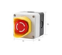 1 interruptor pulsador de señal roja con carcasa de plástico LAY37-11ZS DPST CA 660 V 10 A NO + NC Botón de parada de emergencia hongo(3)