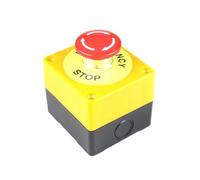 1 interruptor pulsador de señal roja con carcasa de plástico LAY37-11ZS DPST CA 660 V 10 A NO + NC Botón de parada de emergencia hongo(Normal)