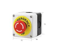 1 interruptor pulsador de señal roja con carcasa de plástico LAY37-11ZS DPST CA 660 V 10 A NO + NC Botón de parada de emergencia hongo(Compatible)