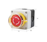 1 interruptor pulsador de señal roja con carcasa de plástico LAY37-11ZS DPST CA 660 V 10 A NO + NC Botón de parada de emergencia hongo(4)