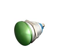 1 interruptor pulsador metálico de encendido instantáneo con cabeza de hongo, rojo y verde, normalmente abierto, de 16/19/22 mm, for bricolaje.(Green Head,16MM MOUNTING_PIN FOOT (1NO))