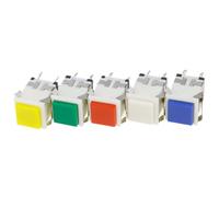 1 interruptor pulsador momentáneo de bloqueo con tapa cuadrada de 6 pines, 3 A/250 V y 6 A/125 V.(Green,Locking)