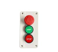 1 interruptor pulsador plano de 600 V, 10 A, apagado, encendido y apagado, arranque y parada, NC, parada de emergencia, NO, circuito de control rojo y verde.(Start Stop)