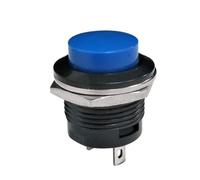 1 interruptor pulsador R13-507 momentáneo SPST NO, con tapa redonda, rojo, negro, blanco, amarillo, verde y azul, CA 6 A/125 V, 3 A/250 V.(Blu)
