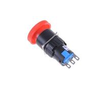 1 interruptor rojo de 16 mm, 3 pines, NO+NC, CC 30 V, 5 A, CA 250 V, 3 A, botón de parada de emergencia. Controls Switches