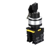 1 interruptor selector de llave de 30 mm, interruptor de encendido de 2 3 vías, reinicio momentáneo, autobloqueo, interruptor de arranque y parada 12V24V220V (2 posiciones (tipo A), 1NC1NO