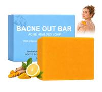 1 Jabón de Cúrcuma, Ingredientes Naturales, Sin Sulfatos, 1 Pieza | Con Vitamina C y Alfa Arbutina, Para Cuerpo, Espuma Rica, Cuidado Diario, Apto Para Piel Sensible
