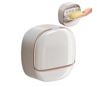 1 jabonera de pared, jabonera a prueba de agua y polvo, sin diseño troquelado, jabonera con caja de drenaje, adecuada para baño, inodoro, lavabo, etc. (blanco)