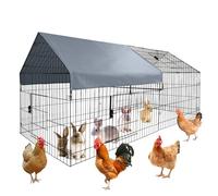 [1] Jaula metálica para Pollos y Conejos 86"×40"×40" con Cubierta Impermeable - portátil, Resistente, fácil de Montar, Segura para Aves de Corral y Adecuada para Uso Exterior.