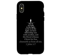 1 John 1:7 Walk in The Light - Christian Faith Bible Verse Carcasa para iPhone X/XS
