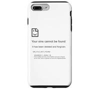 1 John 1:9 Sins Cannot Be Found - Christian Faith PC Error Carcasa para iPhone 7 Plus/8 Plus