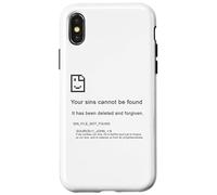 1 John 1:9 Sins Cannot Be Found - Christian Faith PC Error Carcasa para iPhone X/XS