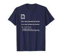 1 John 1:9 Sins Cannot Be Found - Christian PC Error (Blue) Camiseta