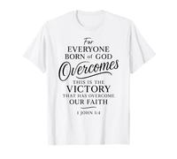 1 Juan 5:4 Nacido de Dios vence la fe de la Victoria Mundial Camiseta