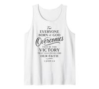 1 Juan 5:4 Nacido de Dios vence la fe de la Victoria Mundial Camiseta sin Mangas