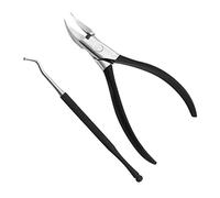 1 Juego 2 Piezas Kits De Manicura y Pedicura Pinza Para Cutículas Corta Cutículas Removedor De Cutícula Cortadora De Cutículas De Acero Inoxidable Ferramentas Cortauñas Largo Picos