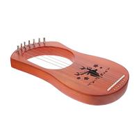 1 Juego arpa de 7 cuerdas arpa de mano instrumento de cuerda lira instrumentos musicales Arpa de madera natural de 7 tonos arpa profesional adulto Metal colocar instrumento musical