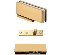 1 juego Bisagras for puertas de vidrio Tope hidráulico pivotantes Abrazaderas acero inoxidable cepillado baño Accesorios for ducha for templado 10-12 mm(Titanium)