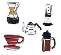 1 Juego Broche De Cafetera Broche De Taza De Café De Dibujos Animados Alfiler Broche Decorativo Pasador Para Mochila Broches Pin Mochila Pasador De Mochilas Aleación 5 Piezas