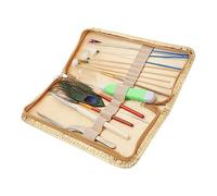 1 Juego De 15 Piezas herramienta para recoger orejas limpiador cera oidos cera oidos limpiador herramientas de selección de cera de oído De acero oído a púas de oreja limpio pluma